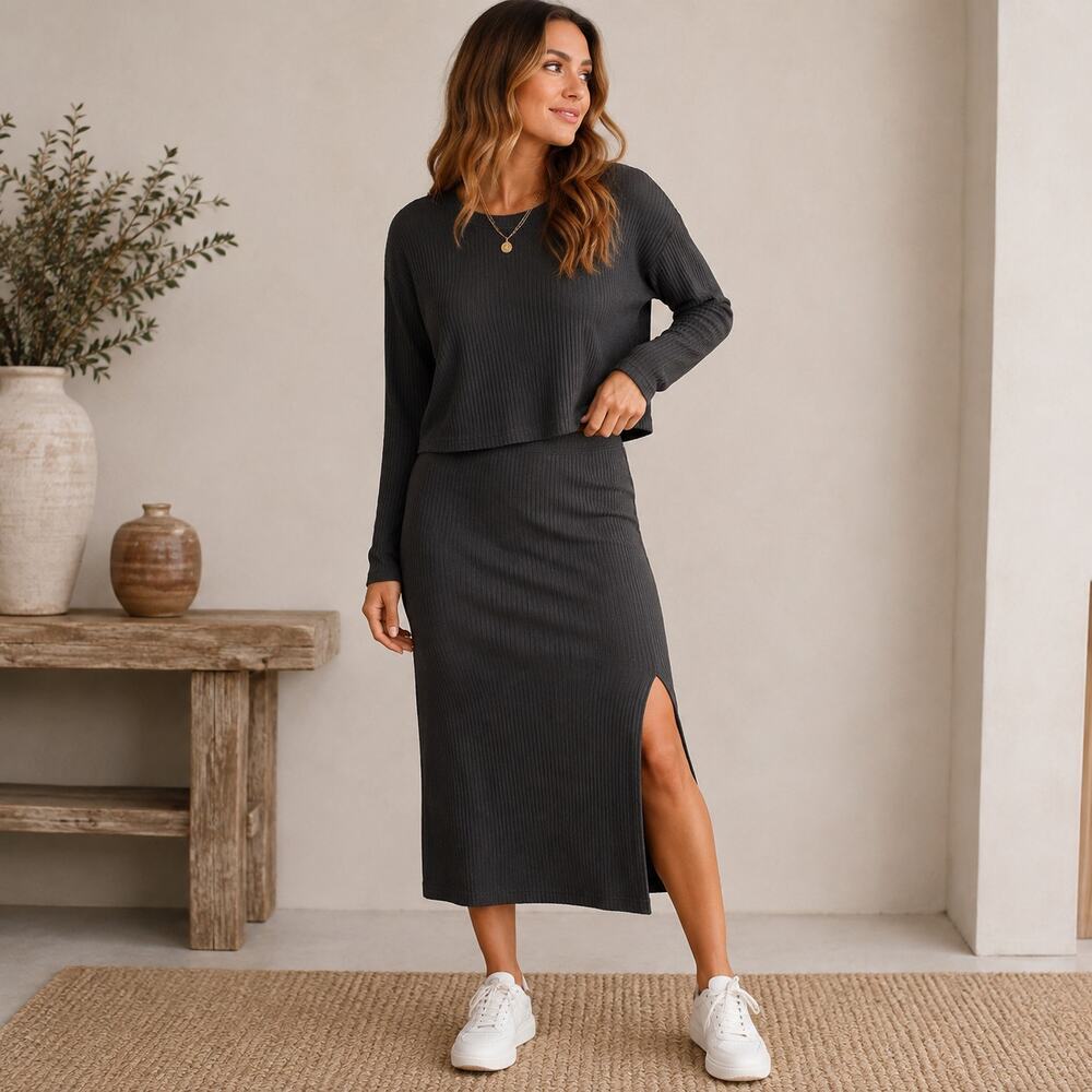 Time and Tru Ribbed Two Piece Set Size Medium/Large
